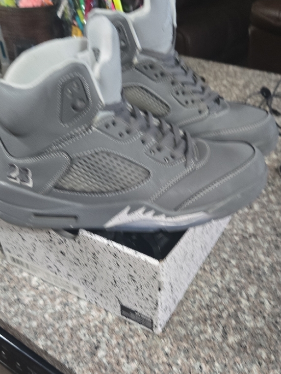 Jordan Other - Jordan Grey High-Top Sneakers with White Accent